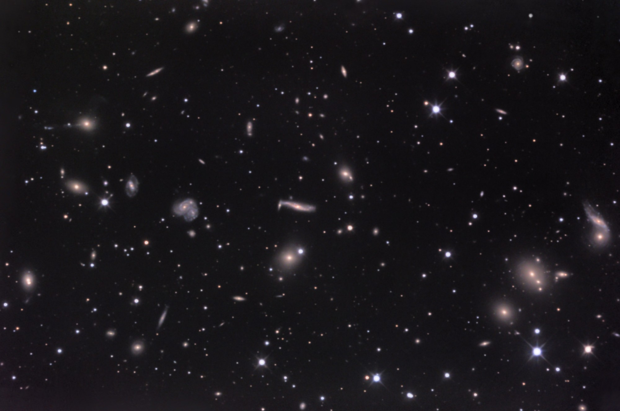 APOD: 2005 April 27 – The Hercules Cluster of Galaxies