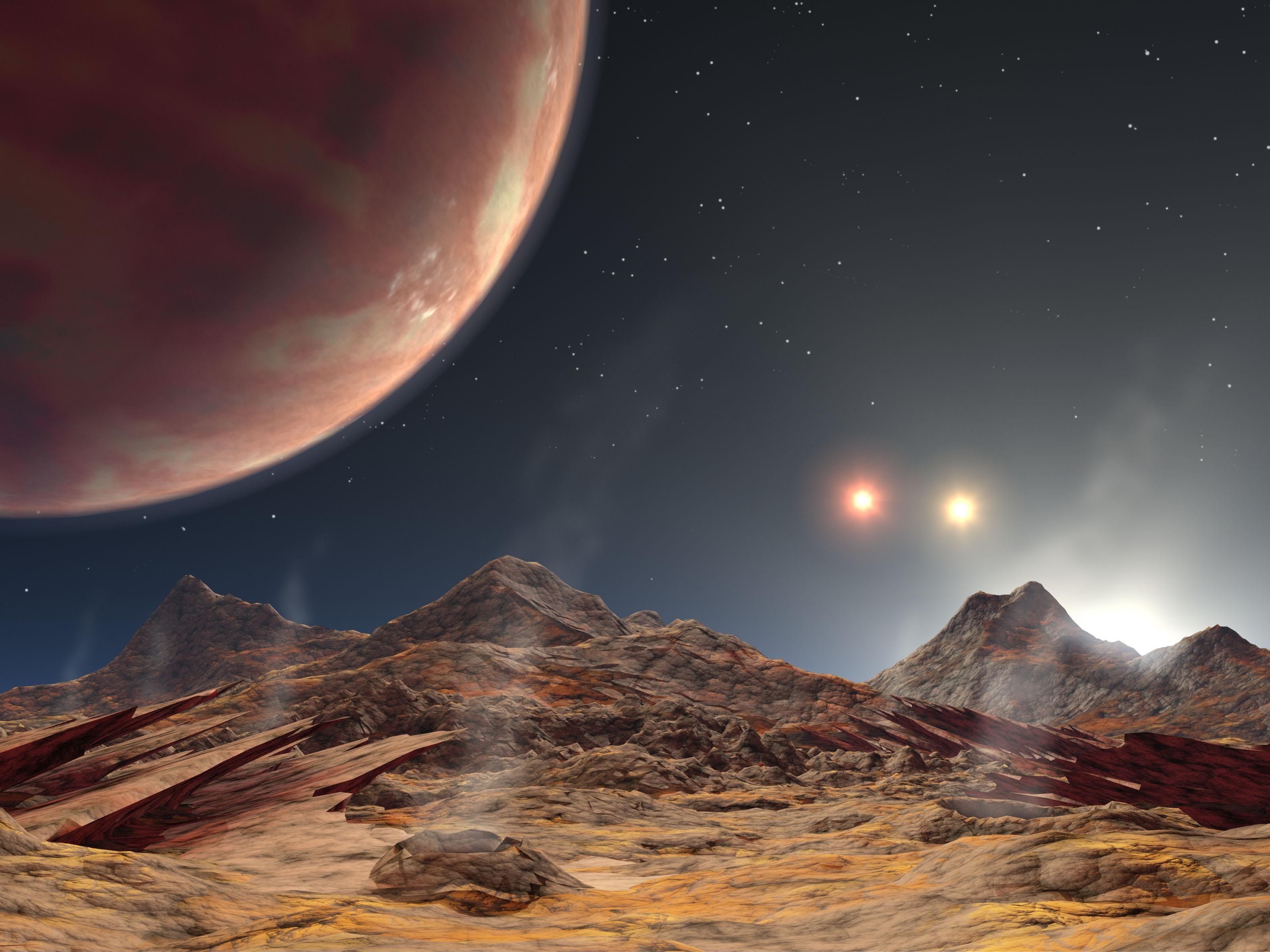 APOD: 2005 August 5 – HD 188753: Triple Sunset