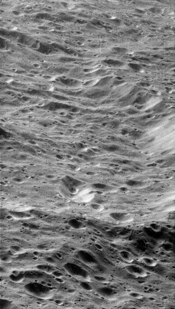 620 Kilometers Above Rhea — APOD for 2005-12-13