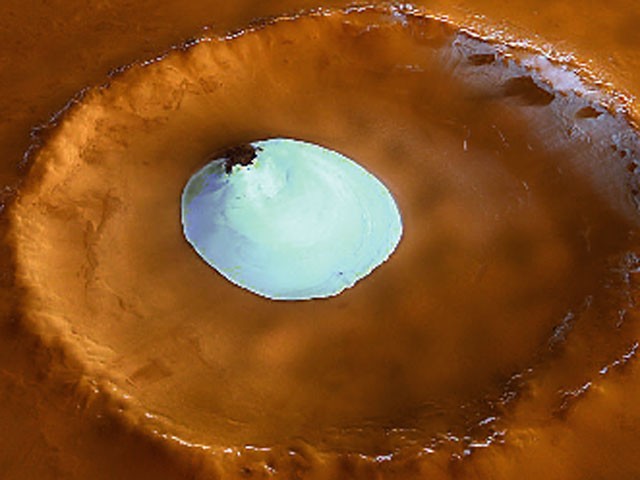 Water Ice in a Maritan Crater — APOD for 2005-07-20