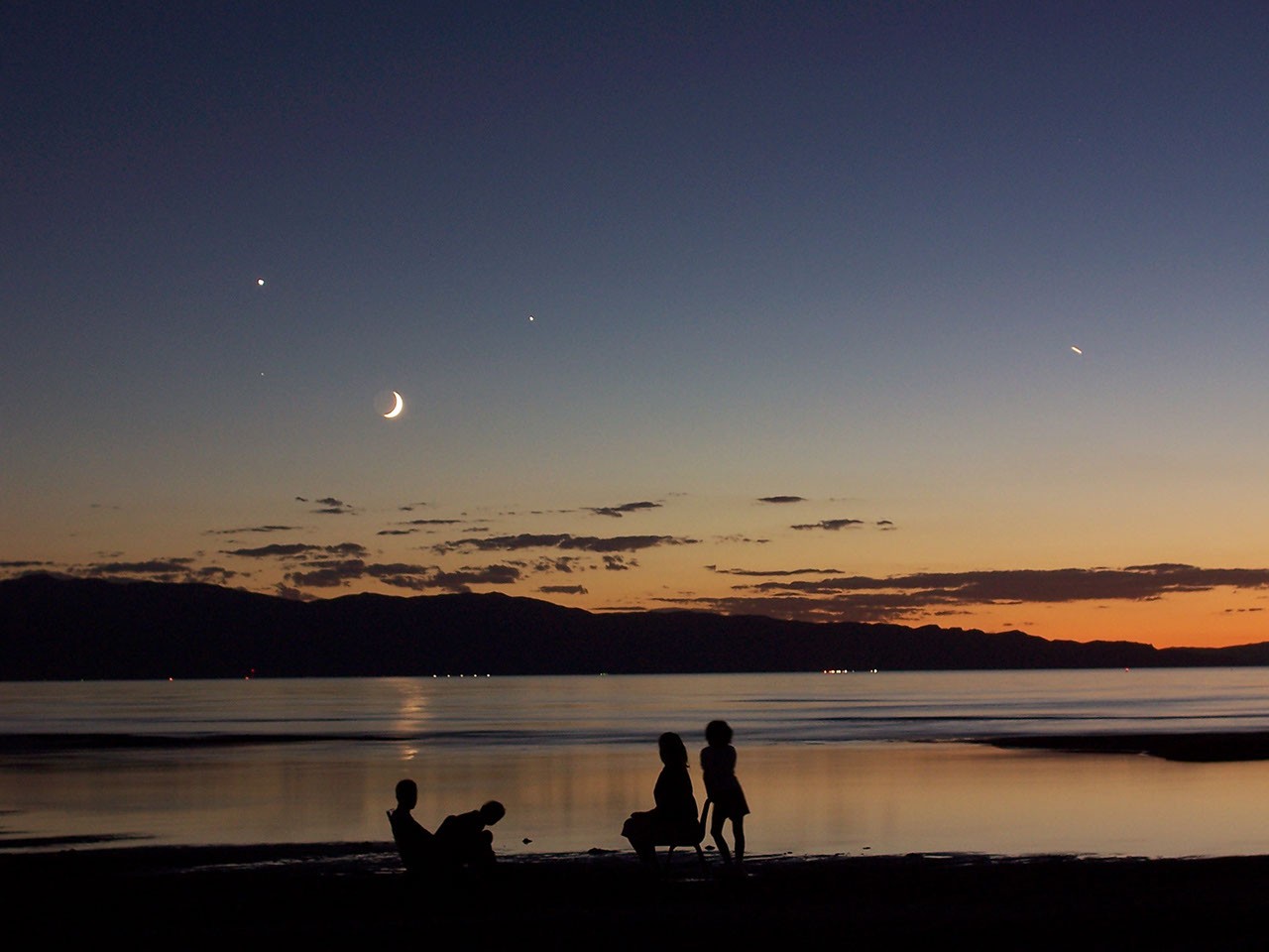 A Quadruple Sky Over Great Salt Lake — APOD for 2005-09-13