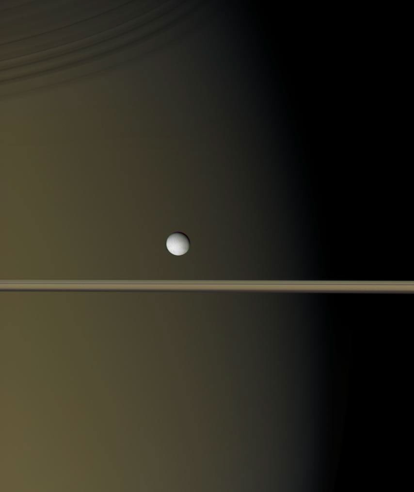 Enceladus Near Saturn — APOD for 2006-03-22