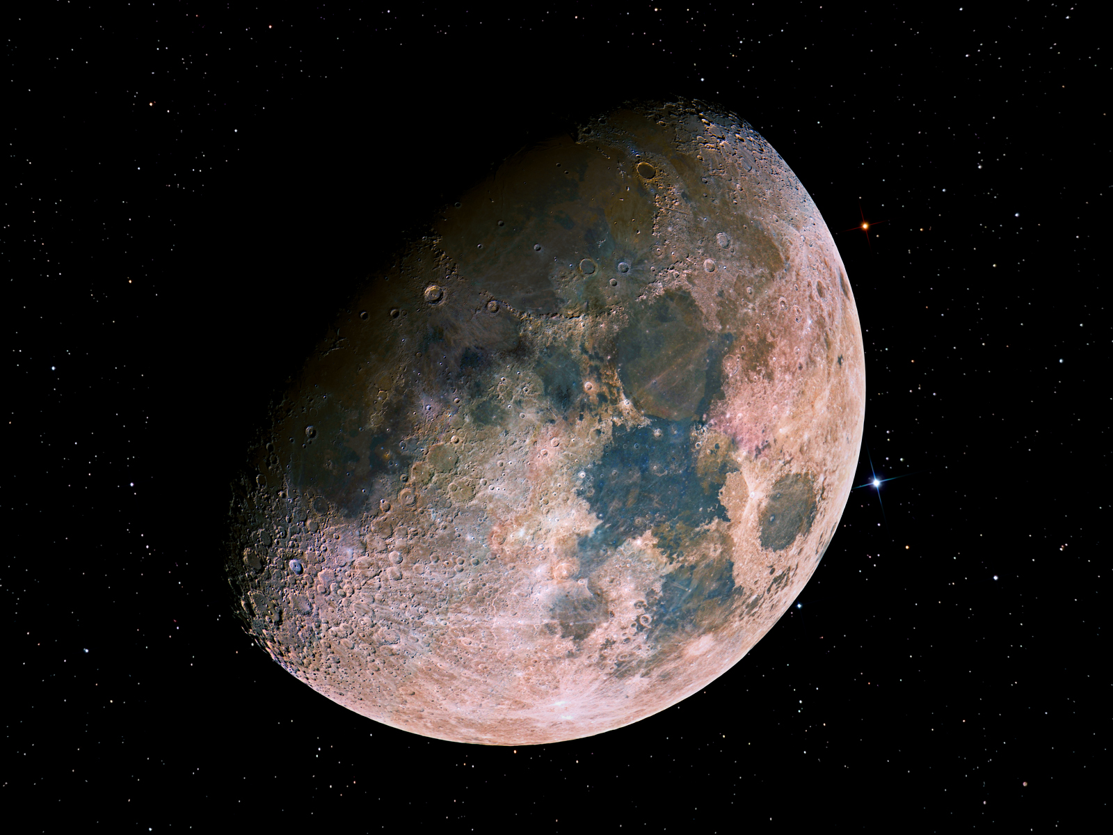 APOD: 2006 September 7 – Colorful Moon Mosaic