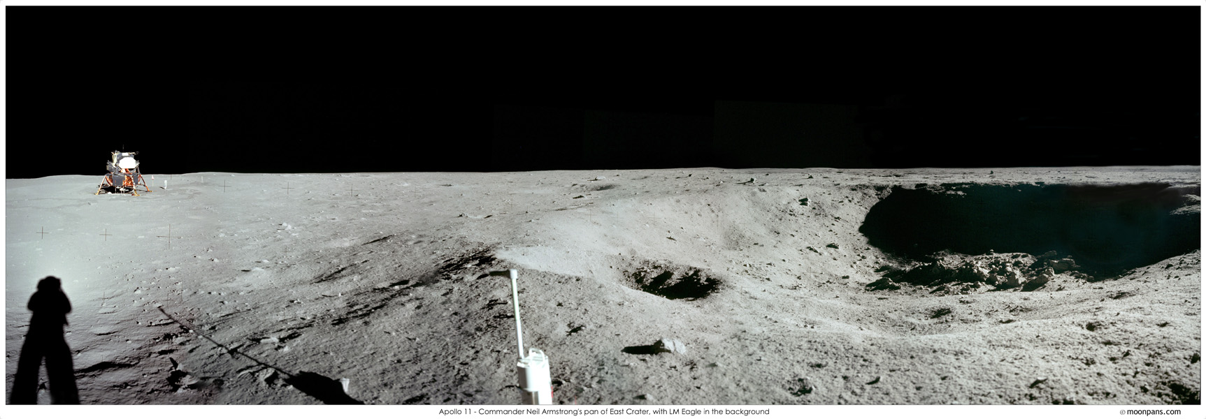 APOD: 2007 July 20 – Apollo 11: East Crater Panorama
