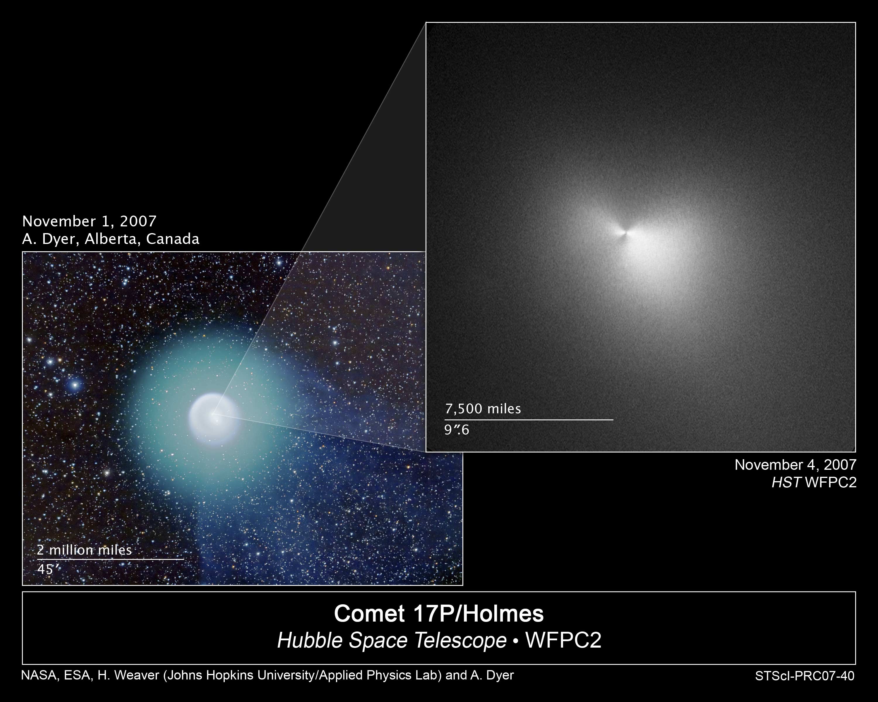 APOD: 2007 November 28 – Comet Holmes from the Hubble Space Telescope