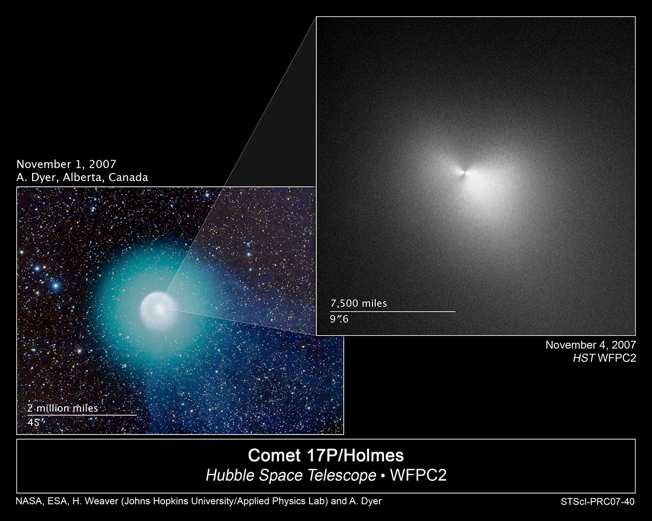 Comet Holmes from the Hubble Space Telescope — APOD for 2007-11-28