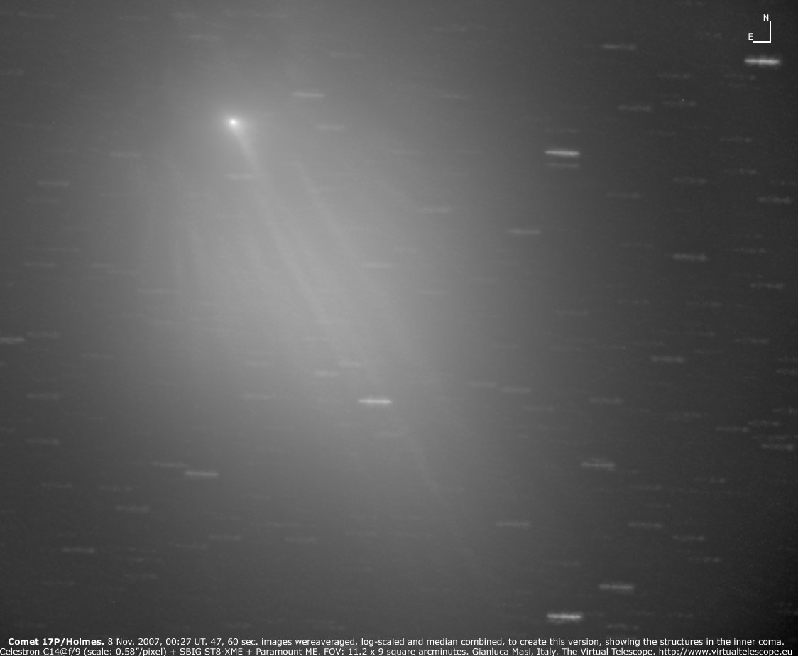 APOD: 2007 November 13 – The Inner Coma of Comet Holmes