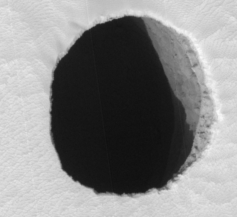 APOD: 2007 September 28 – A Hole in Mars Close Up
