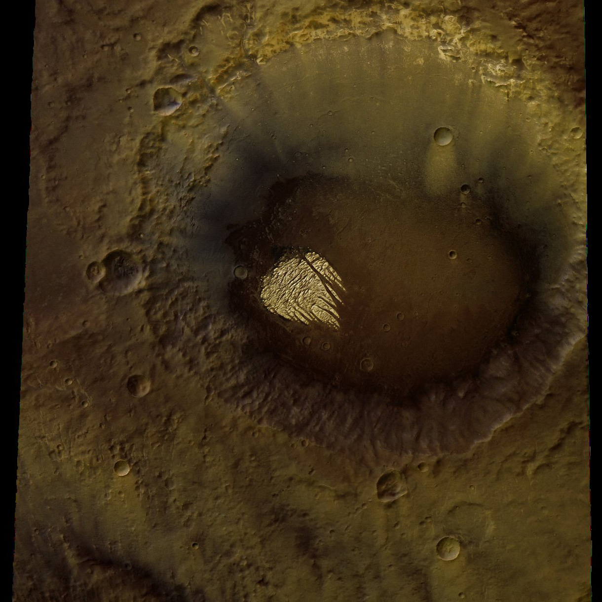 APOD: 2008 April 7 – Mysterious White Rock Fingers on Mars