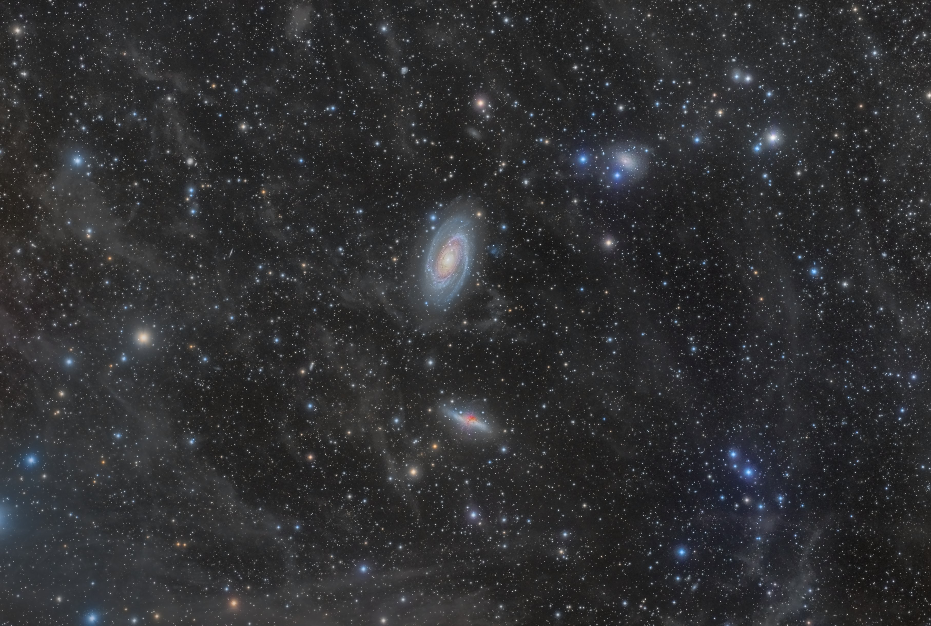 APOD: 2008 May 12 – The M81 Galaxy Group Through the Integrated Flux Nebula