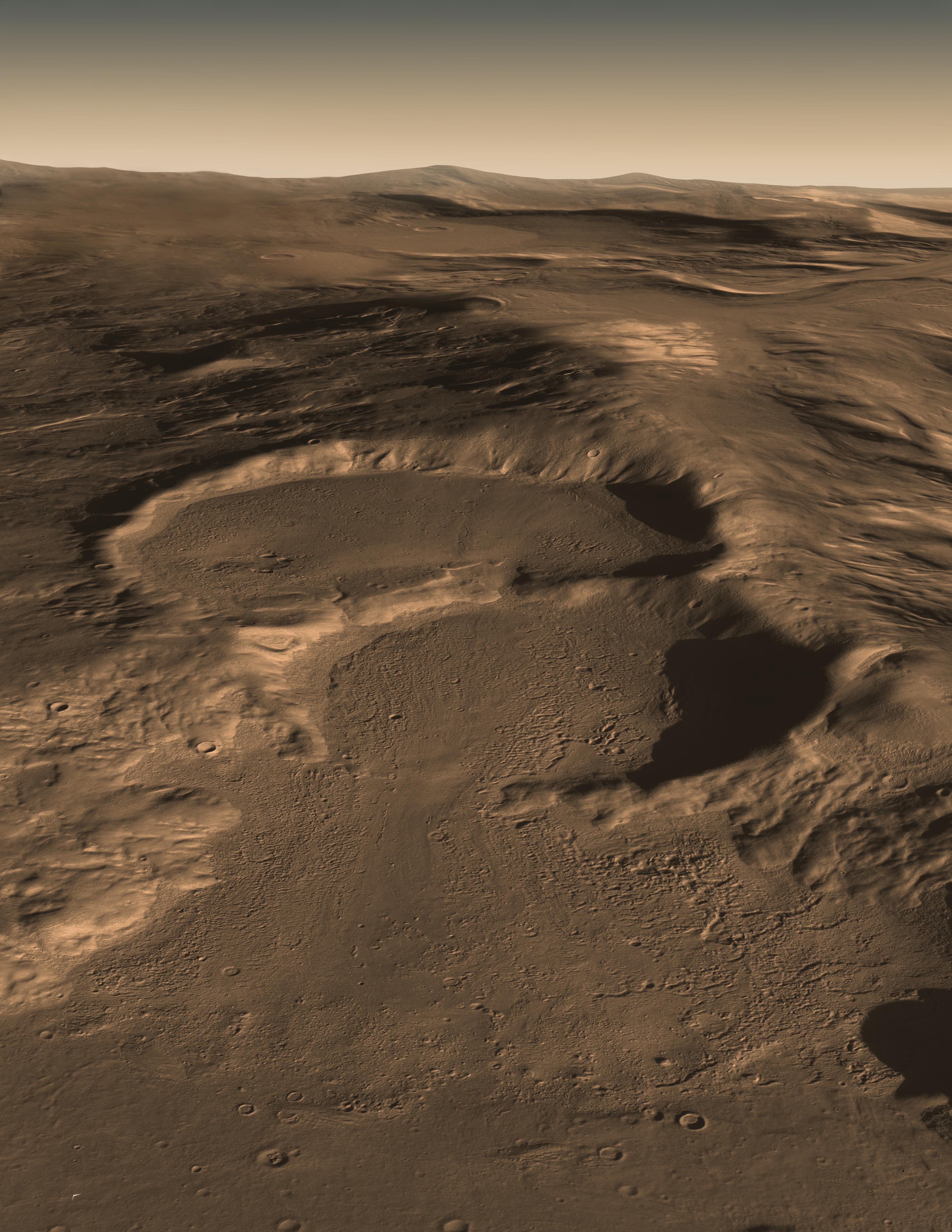 APOD: 2008 November 24 – Radar Indicates Buried Glaciers on Mars