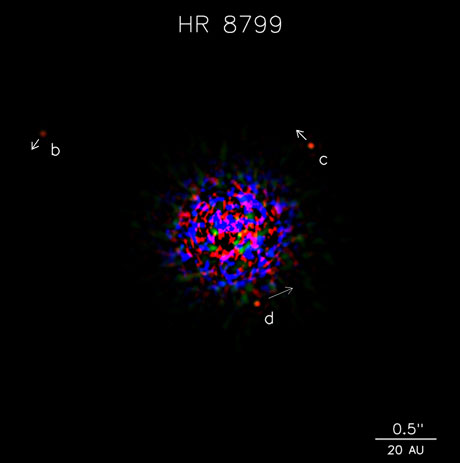 APOD: 2008 November 17 – HR 8799: Discovery of a Multi planet Star System