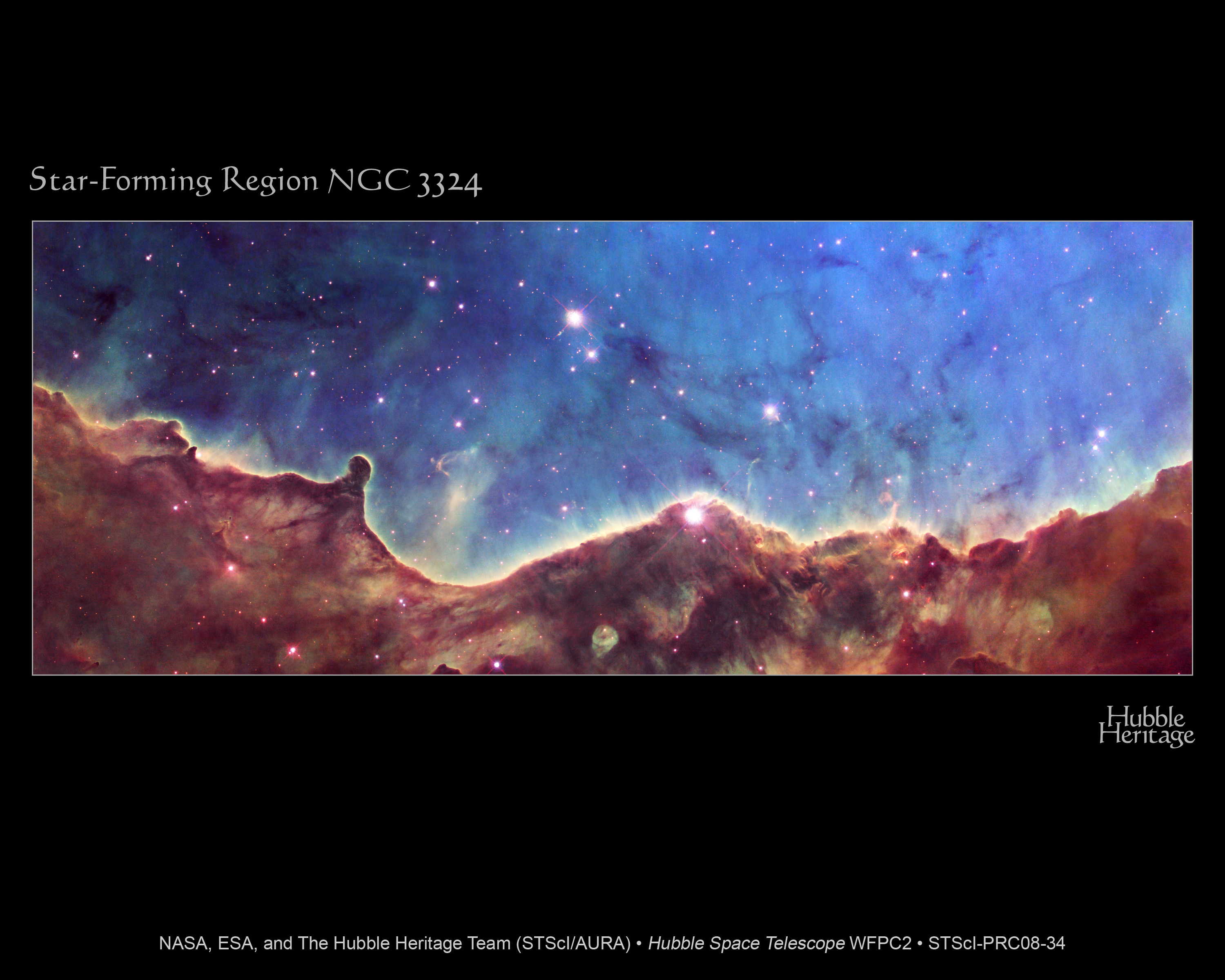APOD: 2008 October 7 – Dust Mountains in the Carina Nebula
