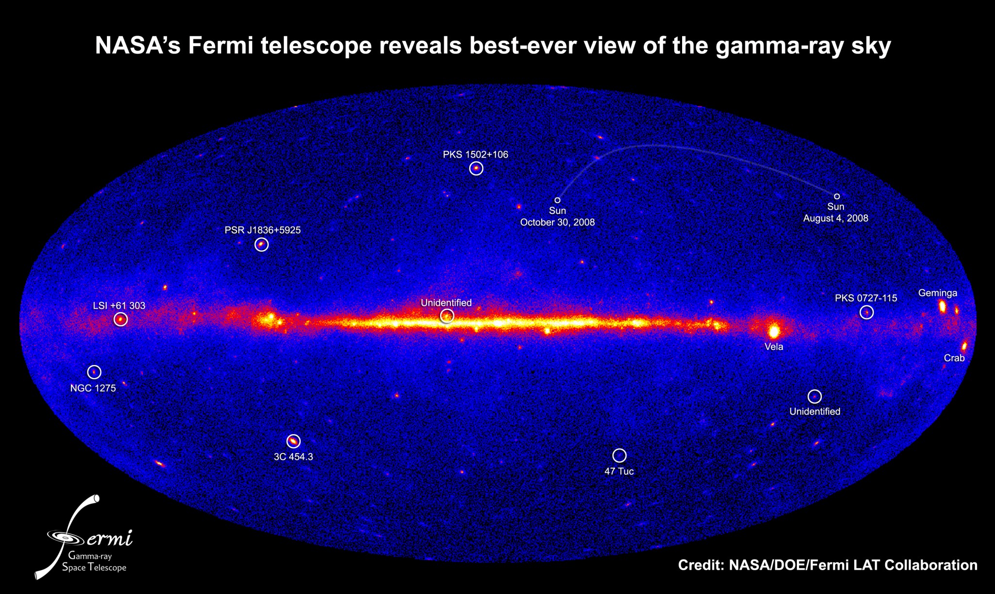 APOD: 2009 March 21 – Fermi’s Gamma Ray Sky