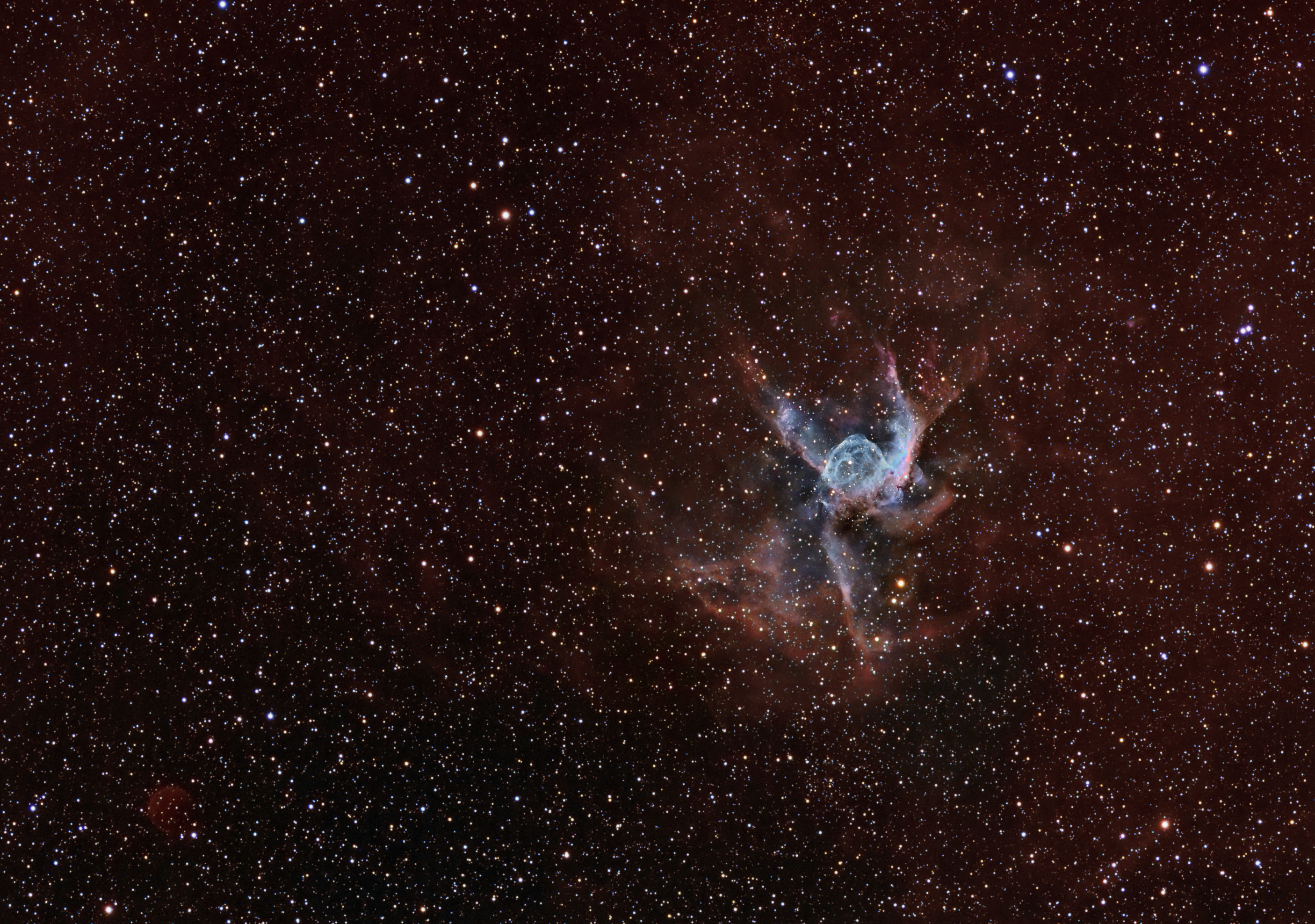 APOD: 2009 March 12 – Thor’s Helmet (NGC 2359) and Planetary Nebula