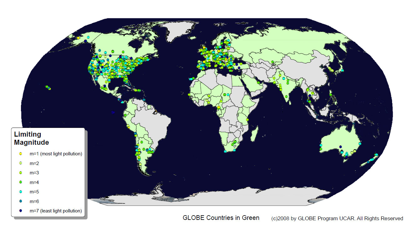 APOD: 2009 March 18 – GLOBE at Night: Help Track Light Pollution