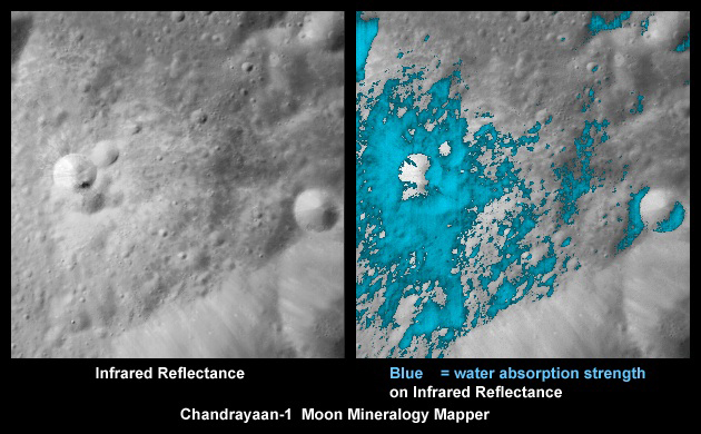 APOD: 2009 September 28 – Water Discovered on the Moon