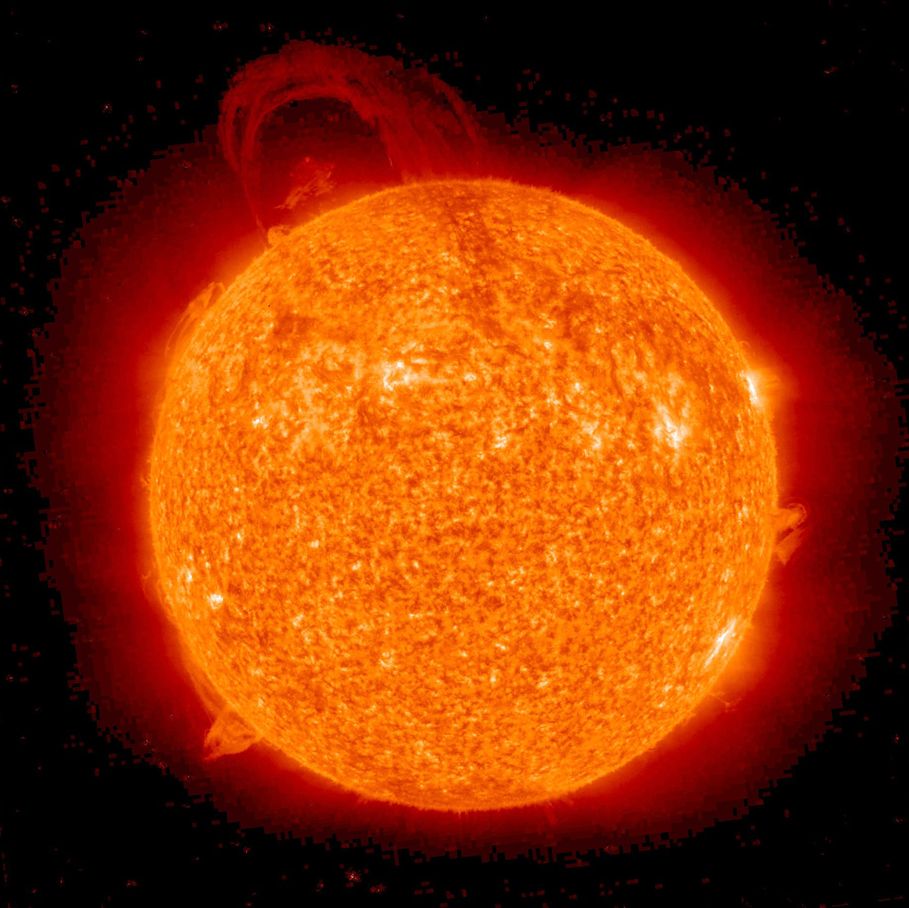 APOD: 2010 April 18 – Large Eruptive Prominence Imaged by STEREO