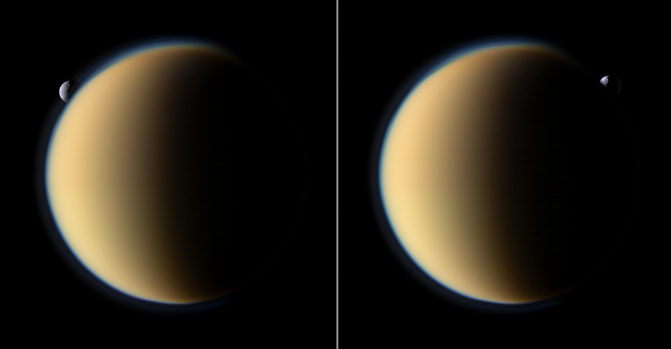 APOD: 2010 January 27 – Tethys Behind Titan