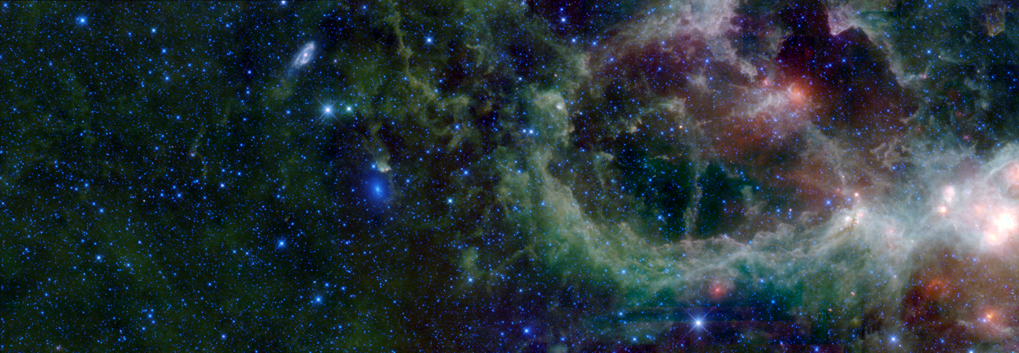 APOD: 2010 March 9 – Galaxies Beyond the Heart: Maffei 1 and 2