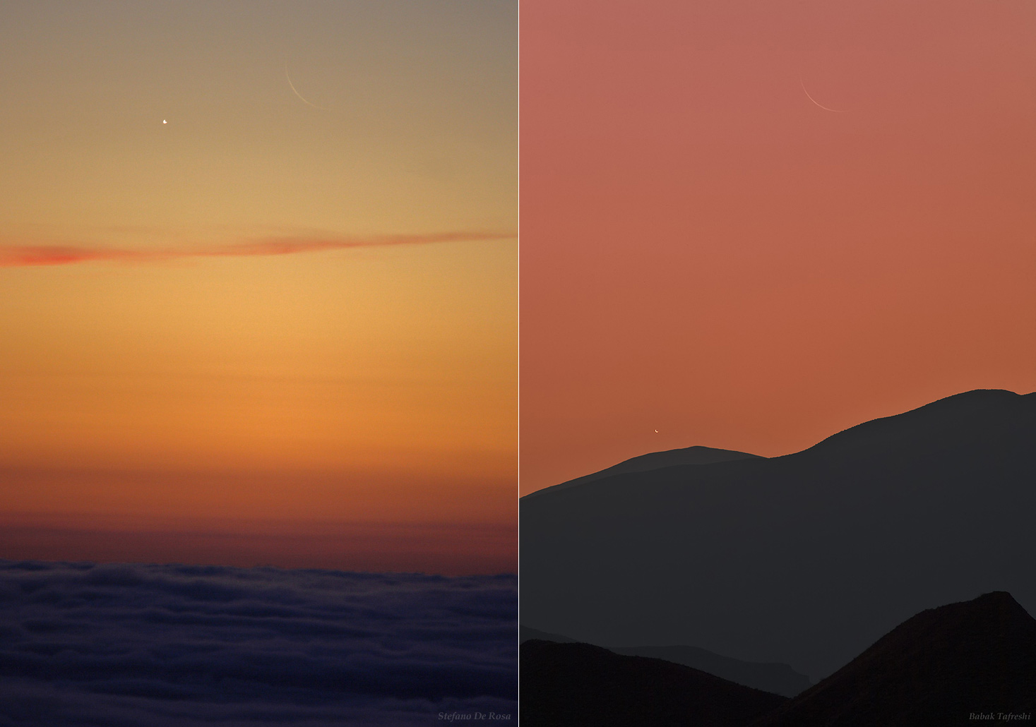 APOD: 2010 November 11 – Two Views, Two Crescents