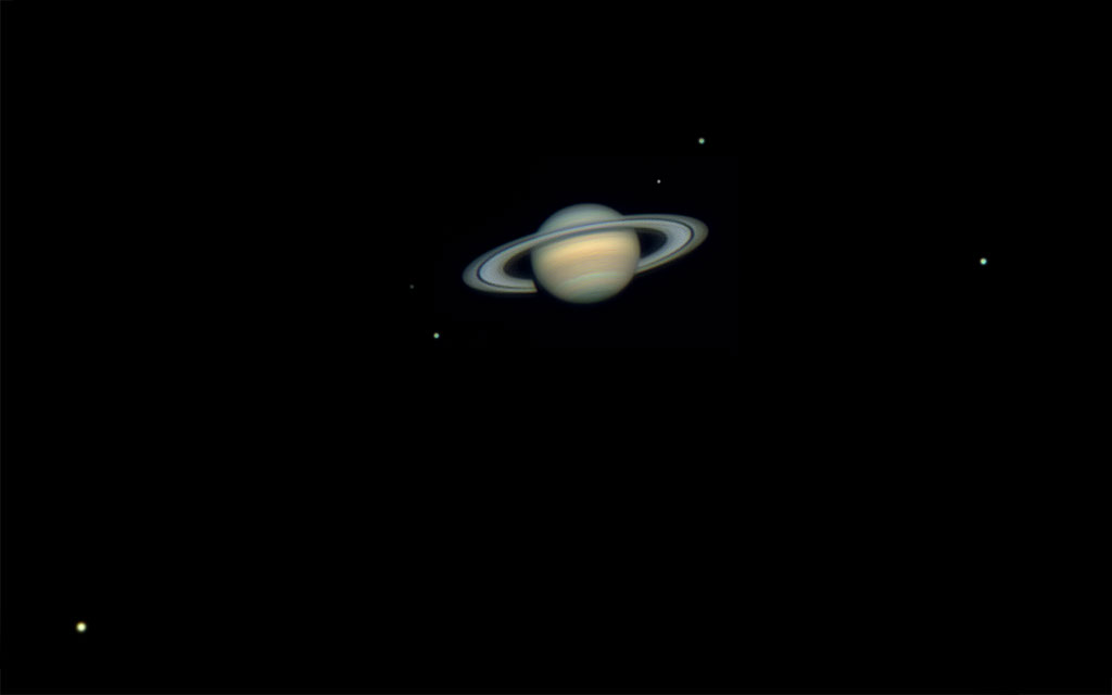 Six Moons of Saturn — APOD for 2012-04-14