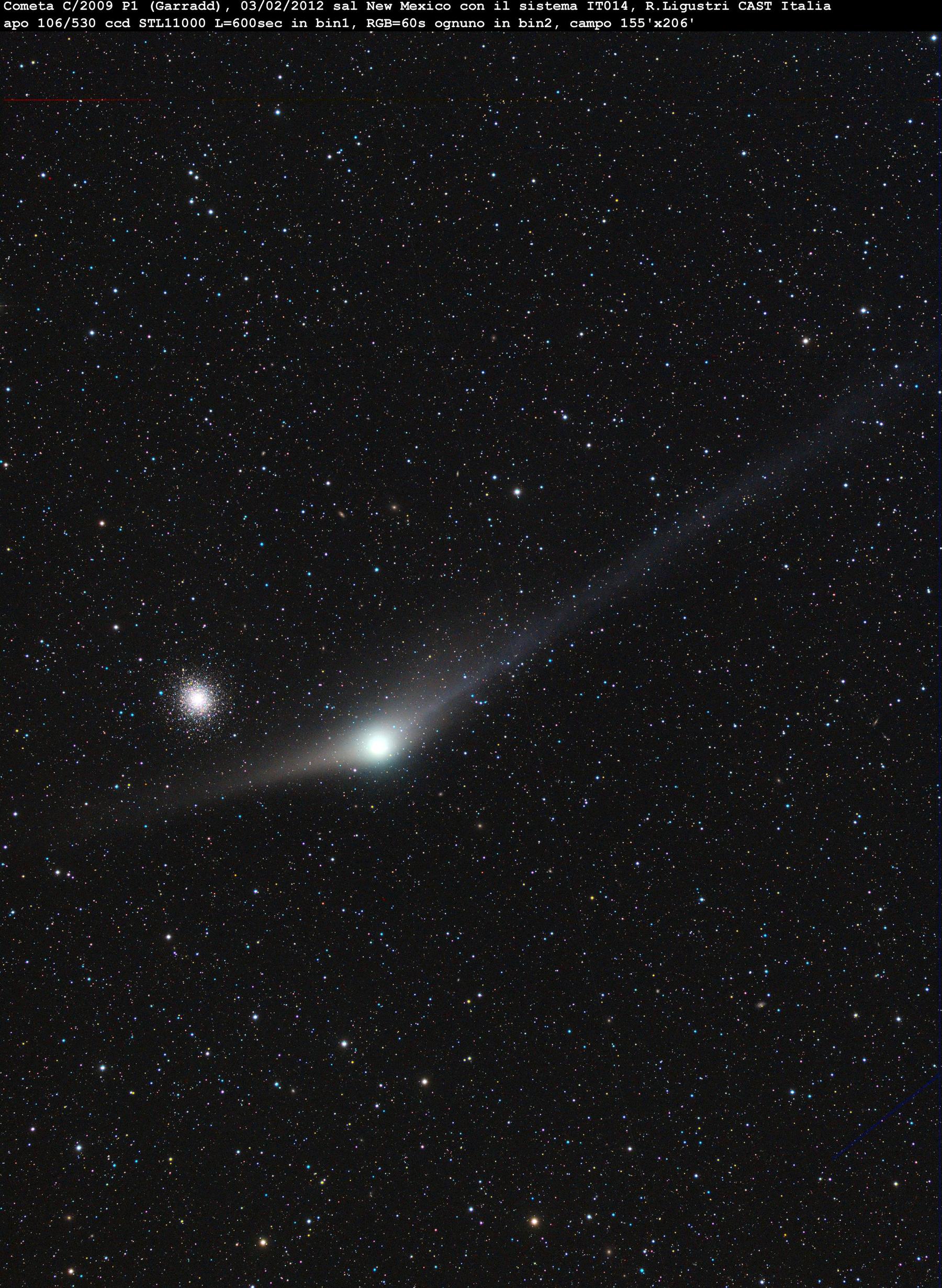 APOD: 2012 February 4 – Comet Garradd and M92
