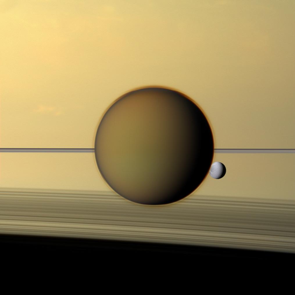 APOD: 2012 January 5 – Ringside with Titan and Dione