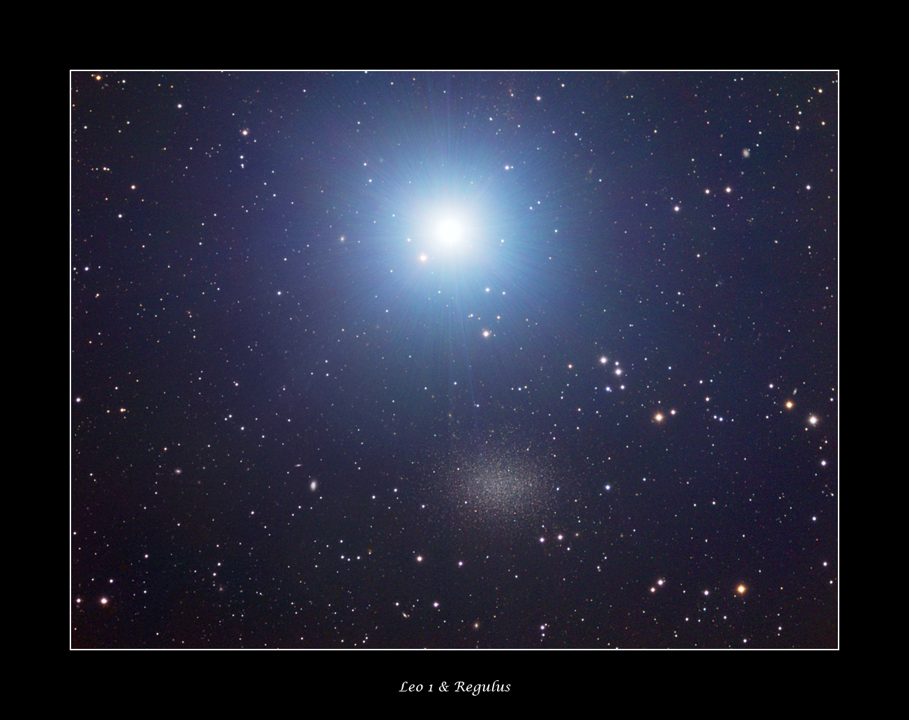 APOD: 2012 January 10 – Bright Star Regulus near the Leo I Dwarf Galaxy