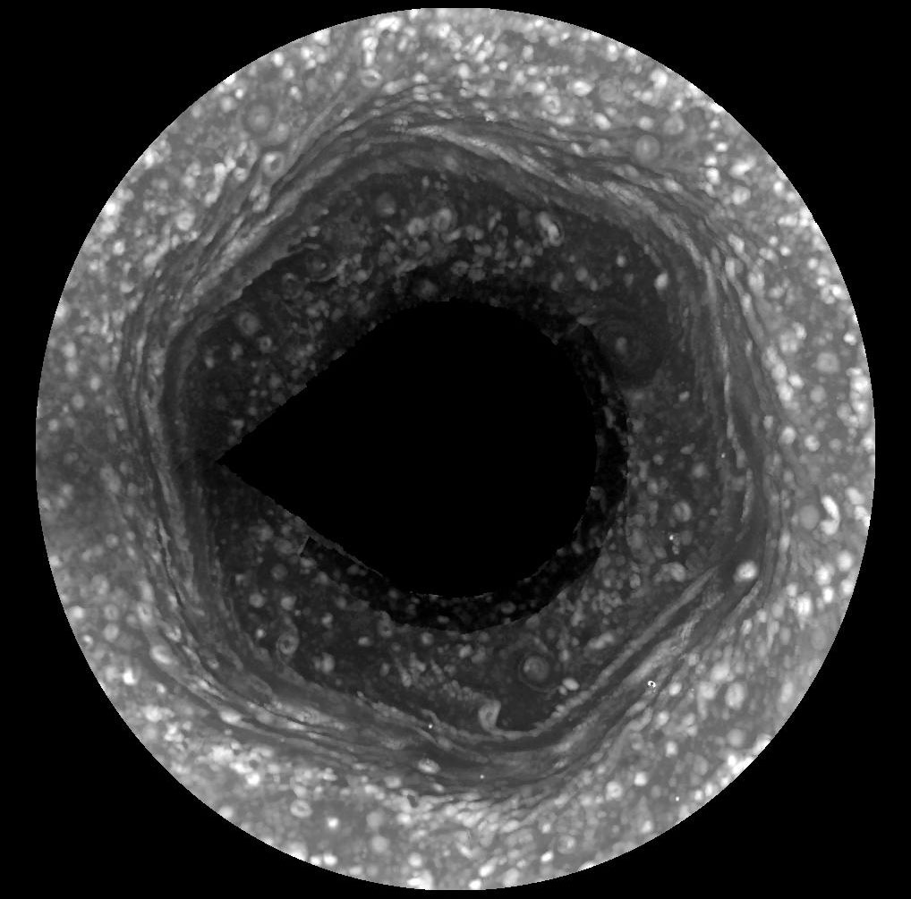 APOD: 2012 January 22 – Saturn’s Hexagon Comes to Light