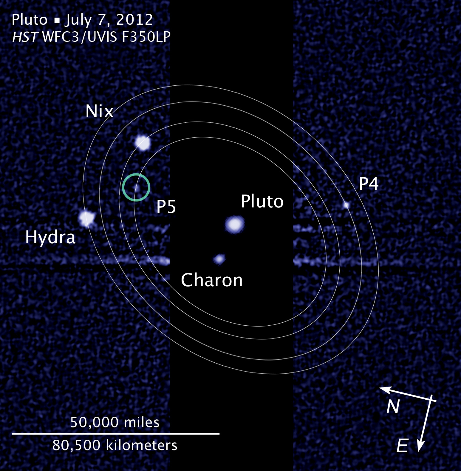 APOD: 2012 July 16 – Fifth Moon Discovered Orbiting Pluto