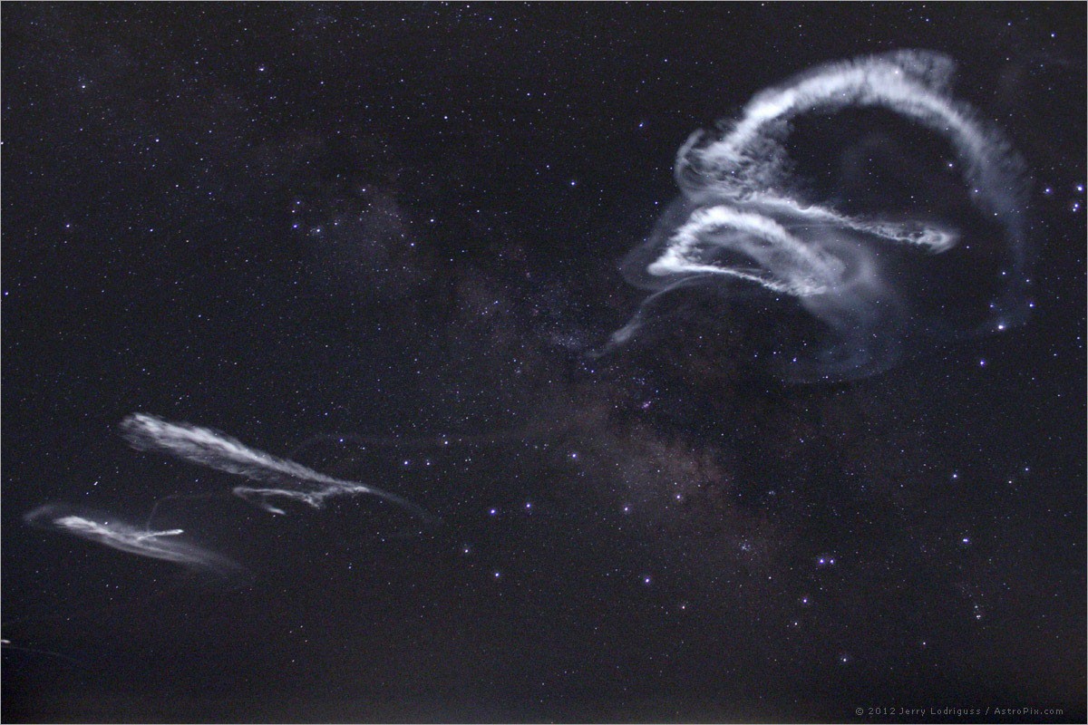Rocket Trails in the Milky Way — APOD for 2012-03-29