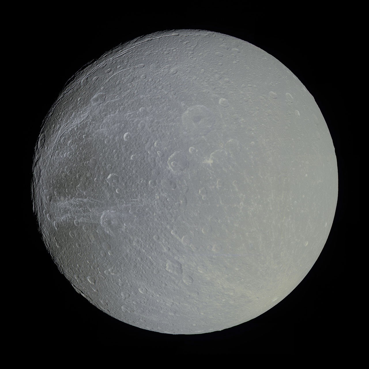 Saturn's Moon Dione in Slight Color — APOD for 2012-11-05