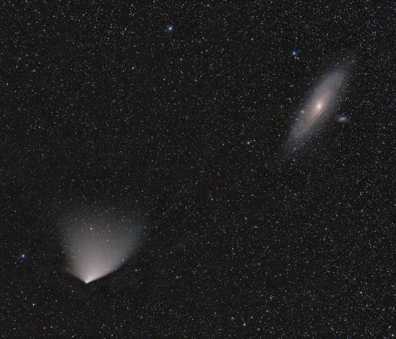 Comet PANSTARRS and the Andromeda Galaxy — APOD for 2013-04-03