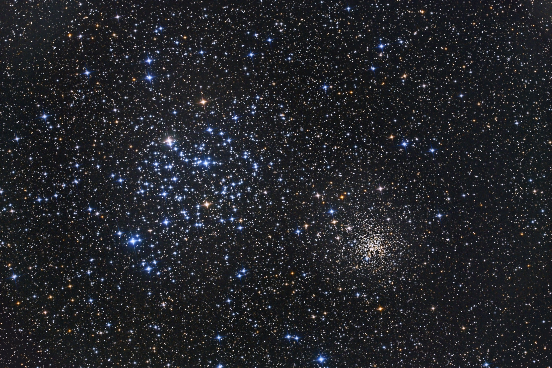 APOD: 2013 January 3 – Open Star Clusters M35 and NGC 2158