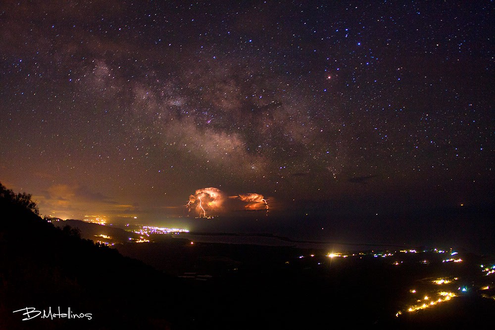 Stars and Lightning Over Greece — APOD for 2013-07-03