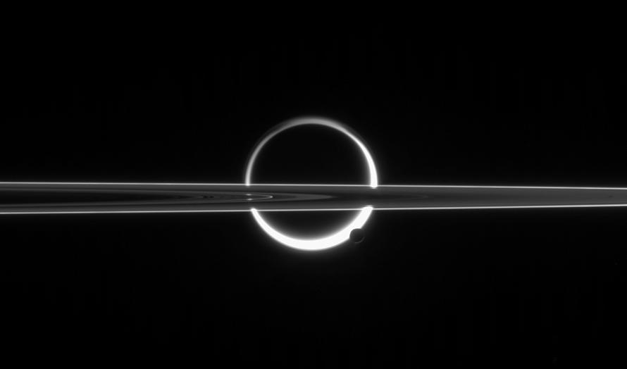 APOD: 2013 July 29 – Saturn, Titan, Rings, and Haze