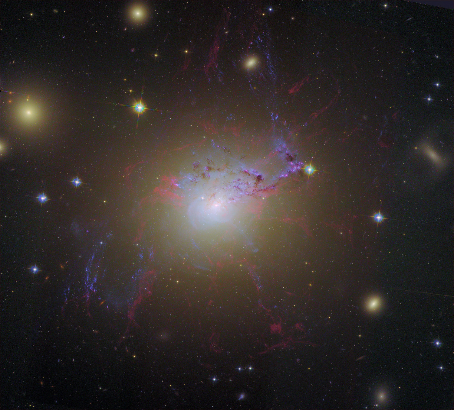 APOD: 2013 October 6 – Hubble Remix: Active Galaxy NGC 1275