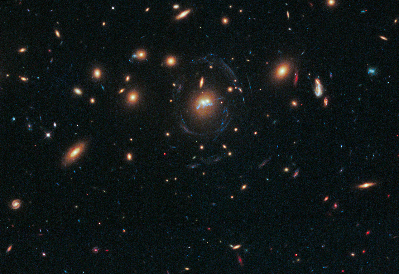 APOD: 2014 July 15 – A Blue Bridge of Stars between Cluster Galaxies