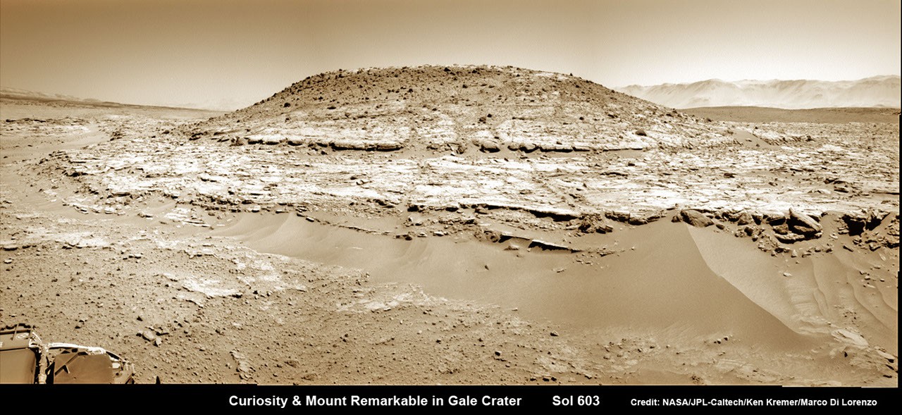 Curiosity Inspects Mt Remarkable on Mars — APOD for 2014-05-07
