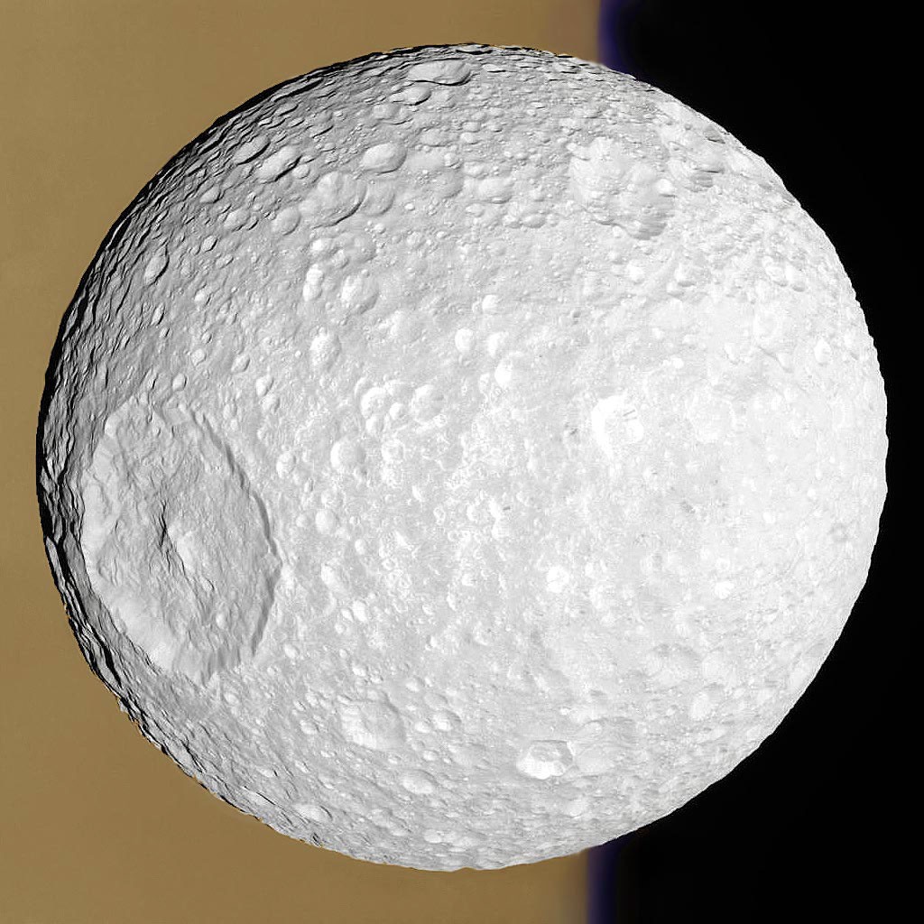 Mimas: Small Moon with a Big Crater — APOD for 2014-10-21
