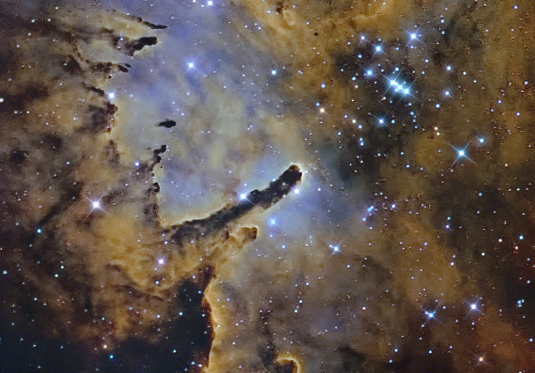 APOD: 2014 October 8 – NGC 6823: Cloud Sculpting Star Cluster
