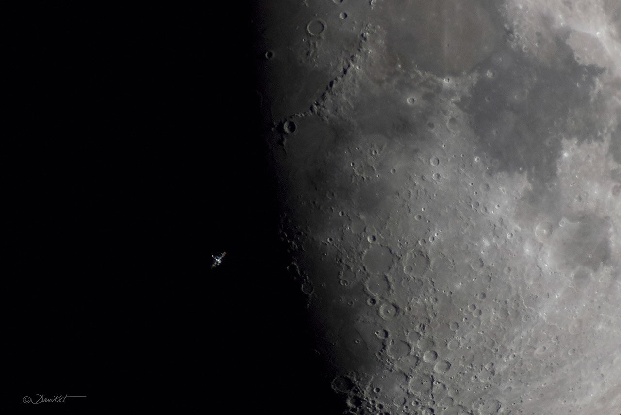 Space Station over Lunar Terminator — APOD for 2015-04-27