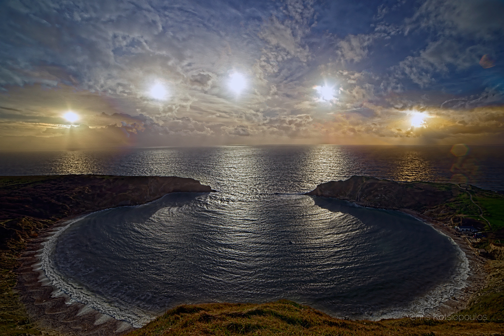 APOD: 2015 December 31 – Solstice Sun at Lulworth Cove