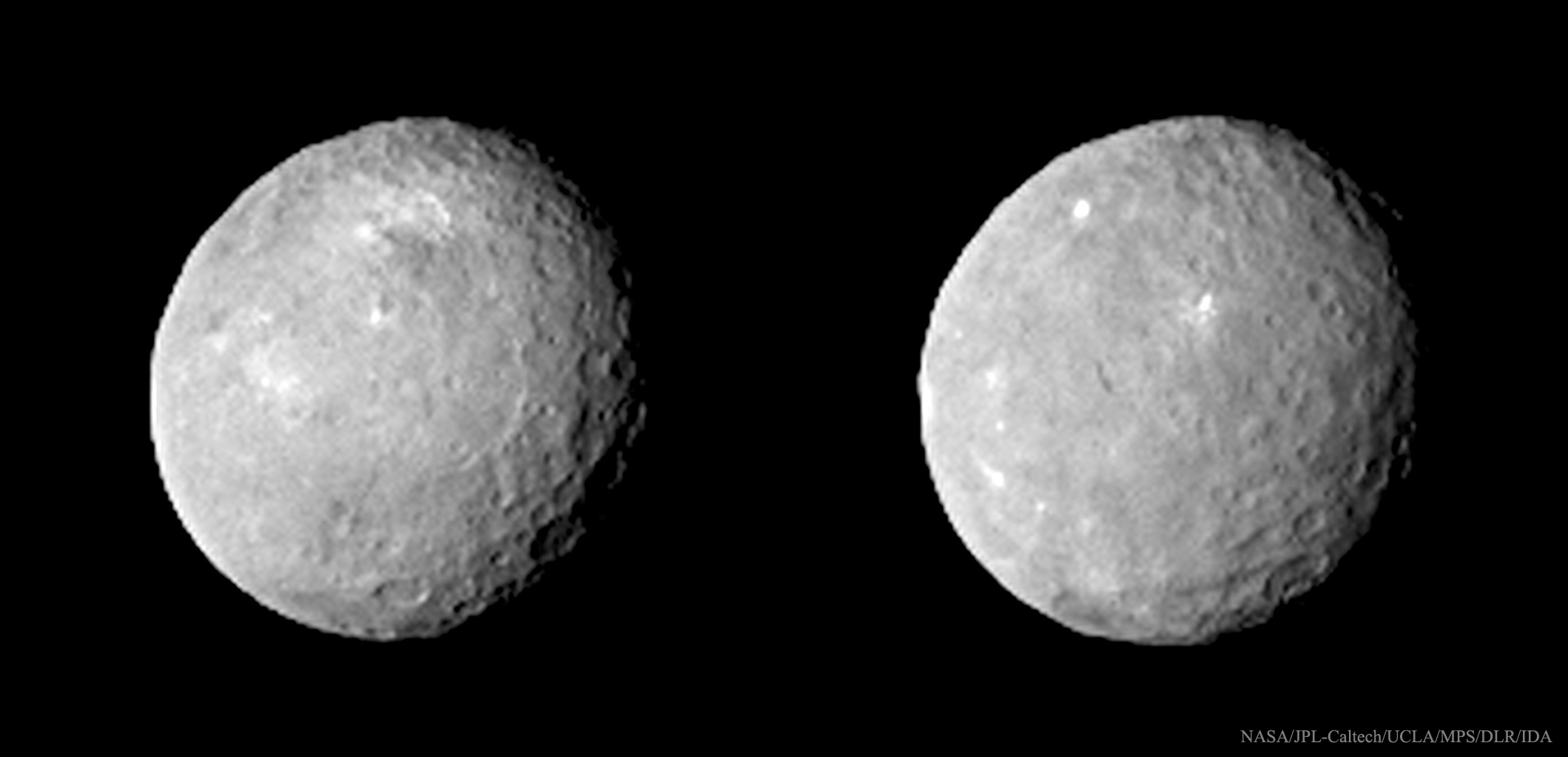APOD: 2015 February 18 – Dark Craters and Bright Spots Revealed on Asteroid Ceres