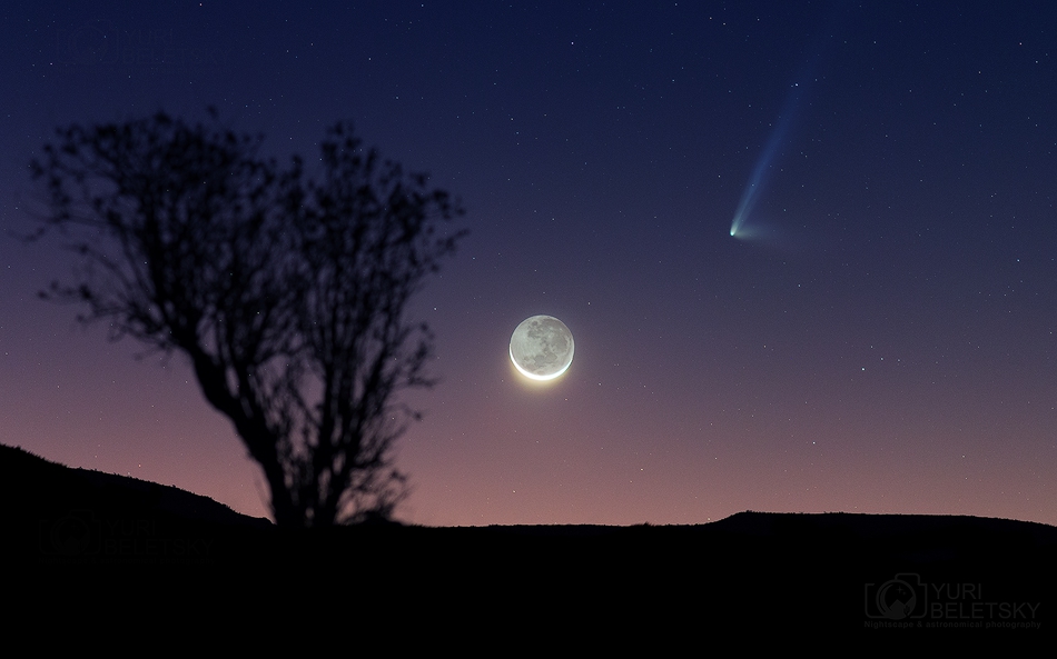 APOD: 2015 July 20 – Comet PanSTARRS and a Crescent Moon