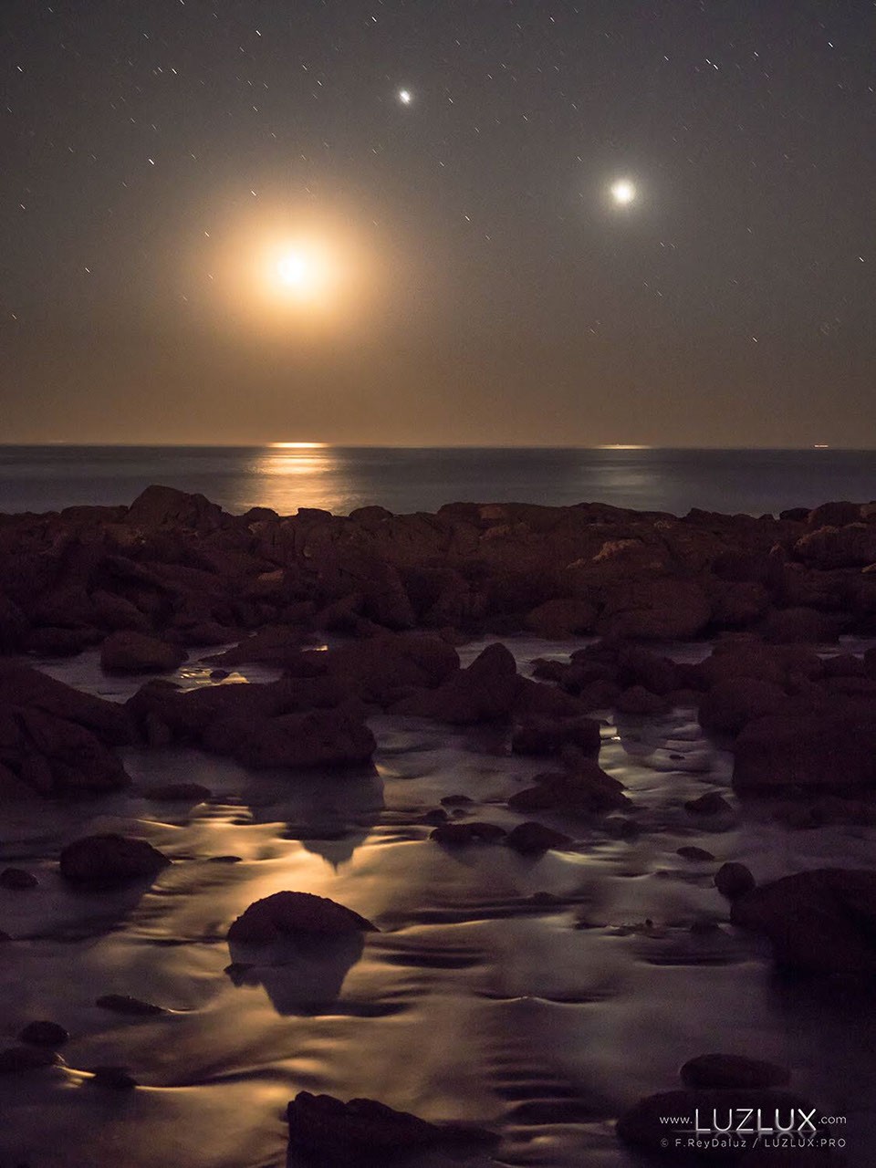 Triple Conjunction Over Galician National Park — APOD for 2015-06-24