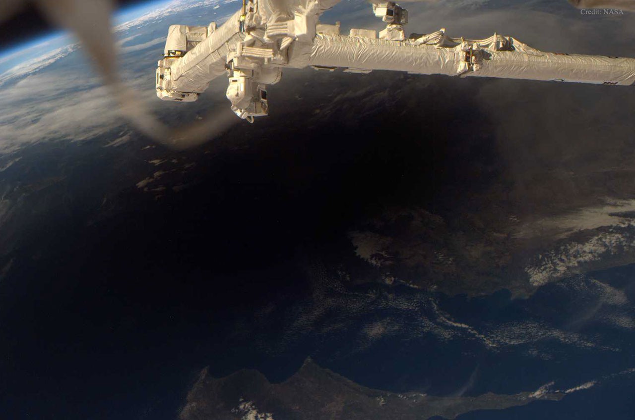 Earth During a Total Eclipse of the Sun — APOD for 2015-03-18