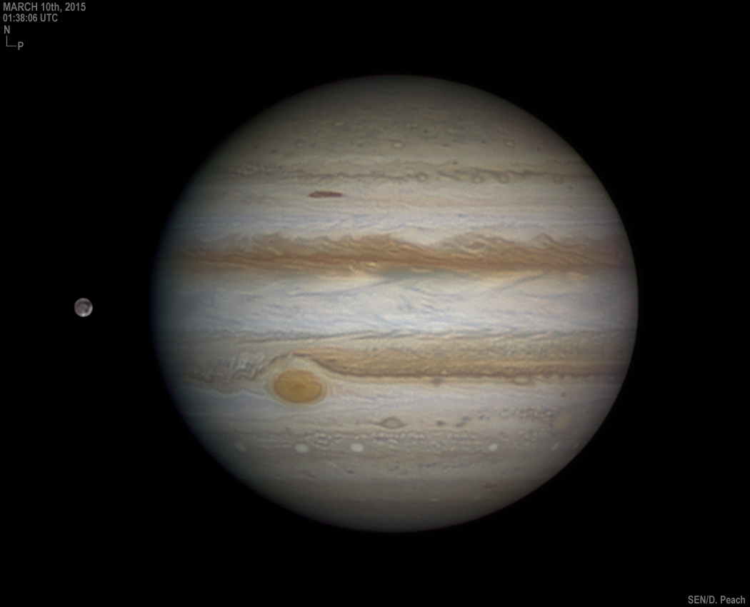 APOD: 2015 May 15 – Jupiter, Ganymede, Great Red Spot