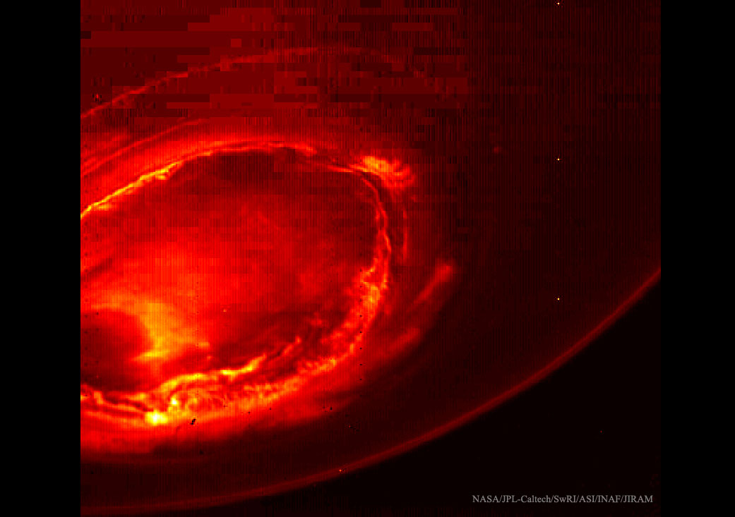 APOD: 2016 December 6 – Aurora over Jupiter’s South Pole from Juno